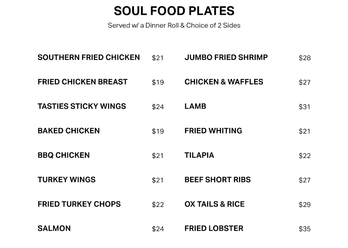 Tasties Soul Food Restaurant Menu - Image 4