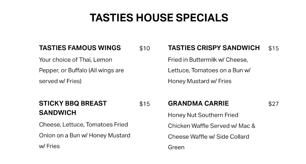 Tasties Soul Food Restaurant Menu - Image 5